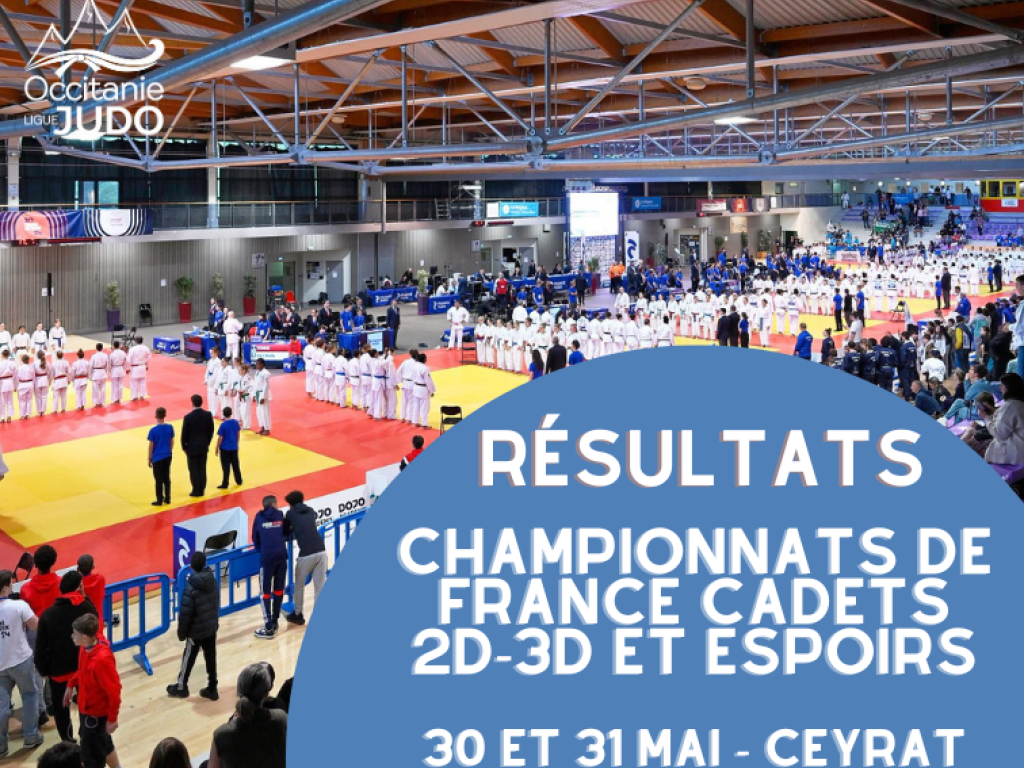 Image de l'actu 'RESULTAT CHAMPIONNAT DE FRANCE INDIVIDUEL CADET(TE)S ESPOIRS ET CADETS 2D 3D'