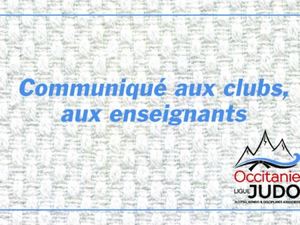 Image de l'actu 'Communiqué aux clubs et aux enseignants - Frank Opitz, Président de la Ligue Occitanie de Judo et D.A.'