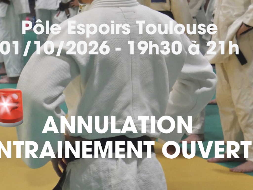 Image de l'actu 'Annulation entrainement ouvert du Pôle Espoirs de Toulouse'
