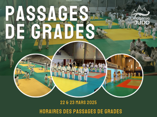 Image de l'actu 'Horaires des Passages de Grades & Shiai Para Judo - 22 et 23 mars 2025'