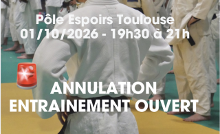 Image de l'actu 'Annulation entrainement ouvert du Pôle Espoirs de Toulouse'
