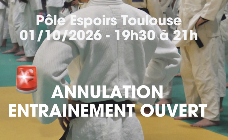 Annulation entrainement ouvert du Pôle Espoirs de Toulouse