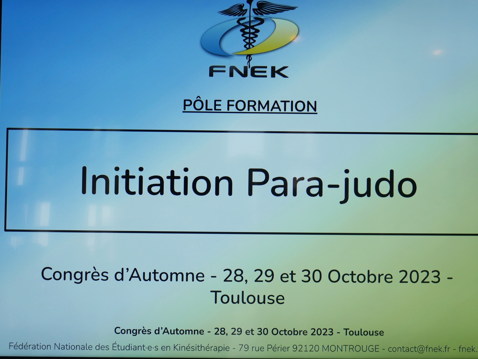 Intervention Para Judo auprès de la FNEK - 29 Octobre 2023